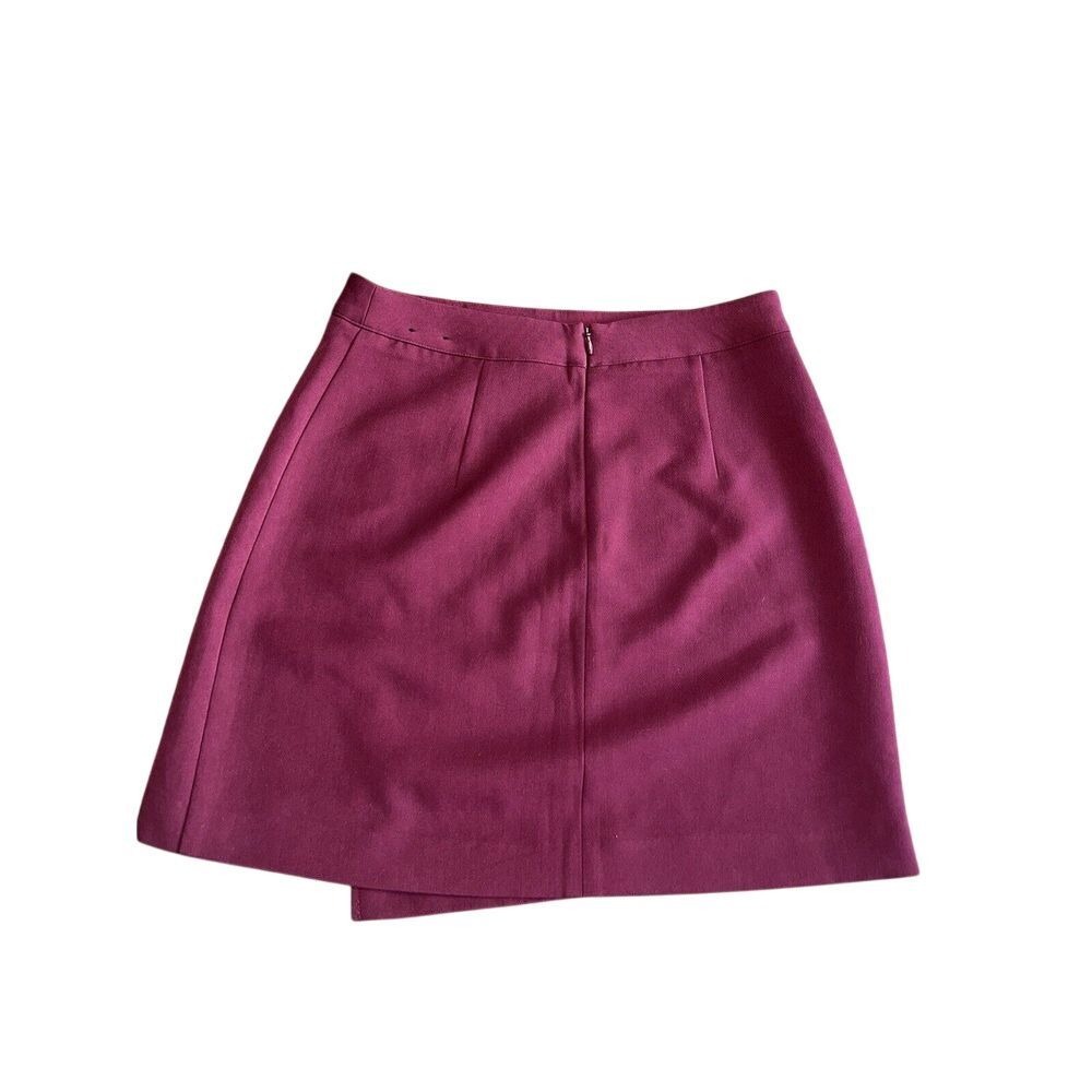 Banana Republic‎ Skirt Womens Sz 12 Mini Wrap Red Buttons Pencil Preppy Work F30